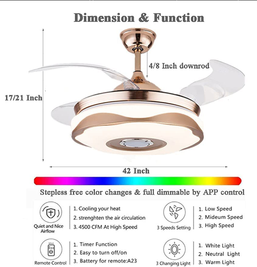 Retractable fan blades