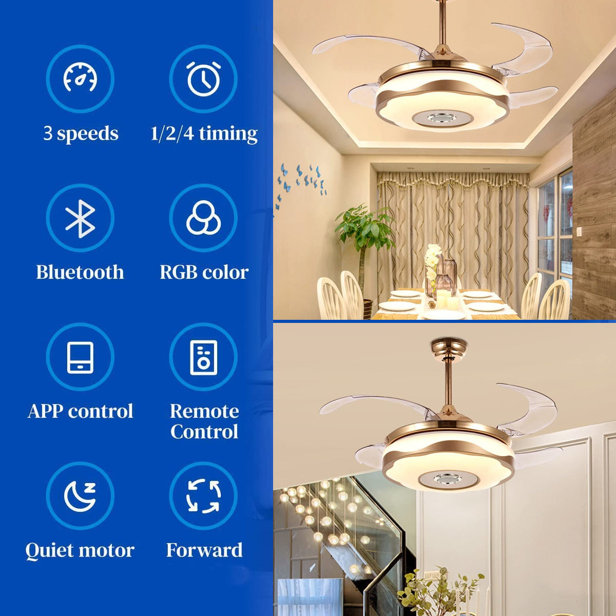 Invisible ceiling fan