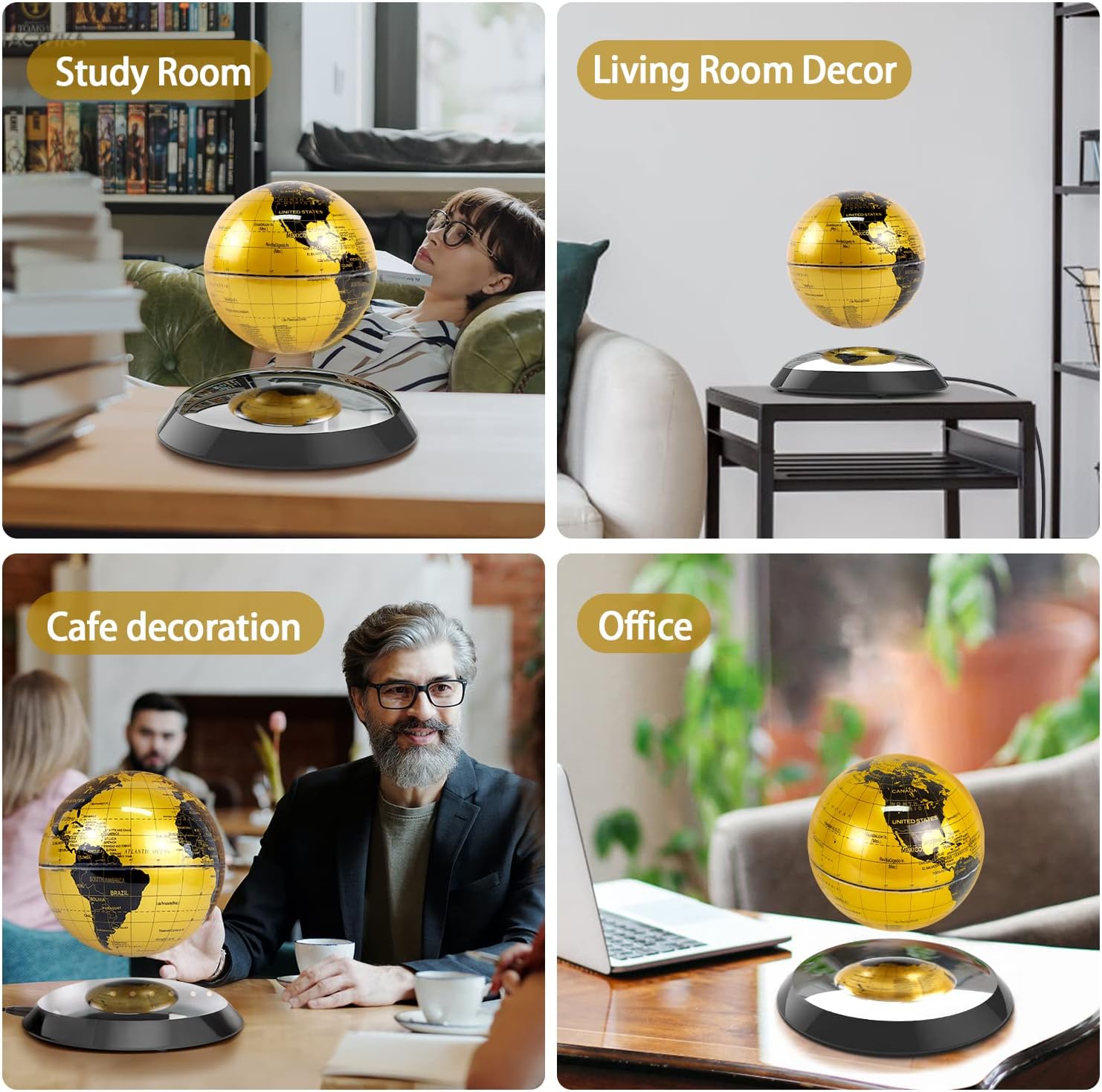 floating world globe home decoration