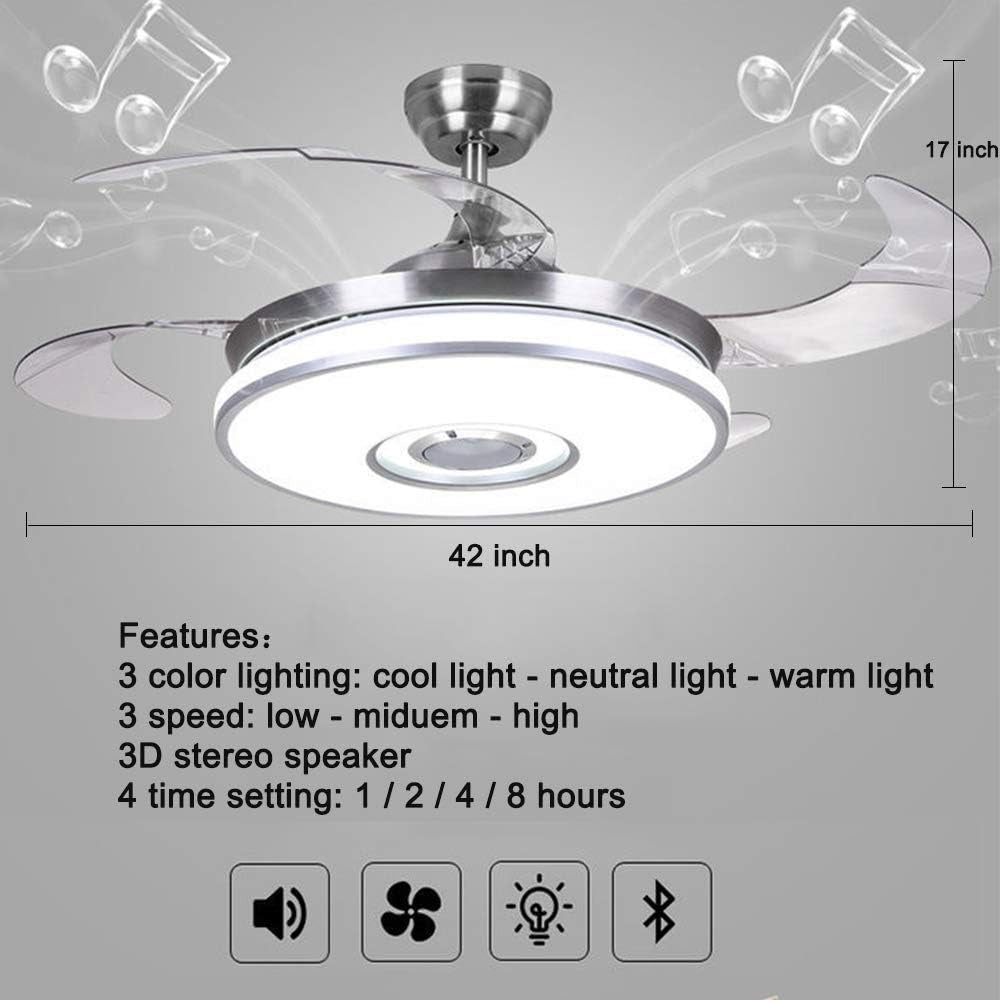 Modern Ceiling Fan with Retractable Blades