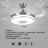 Modern Ceiling Fan with Retractable Blades