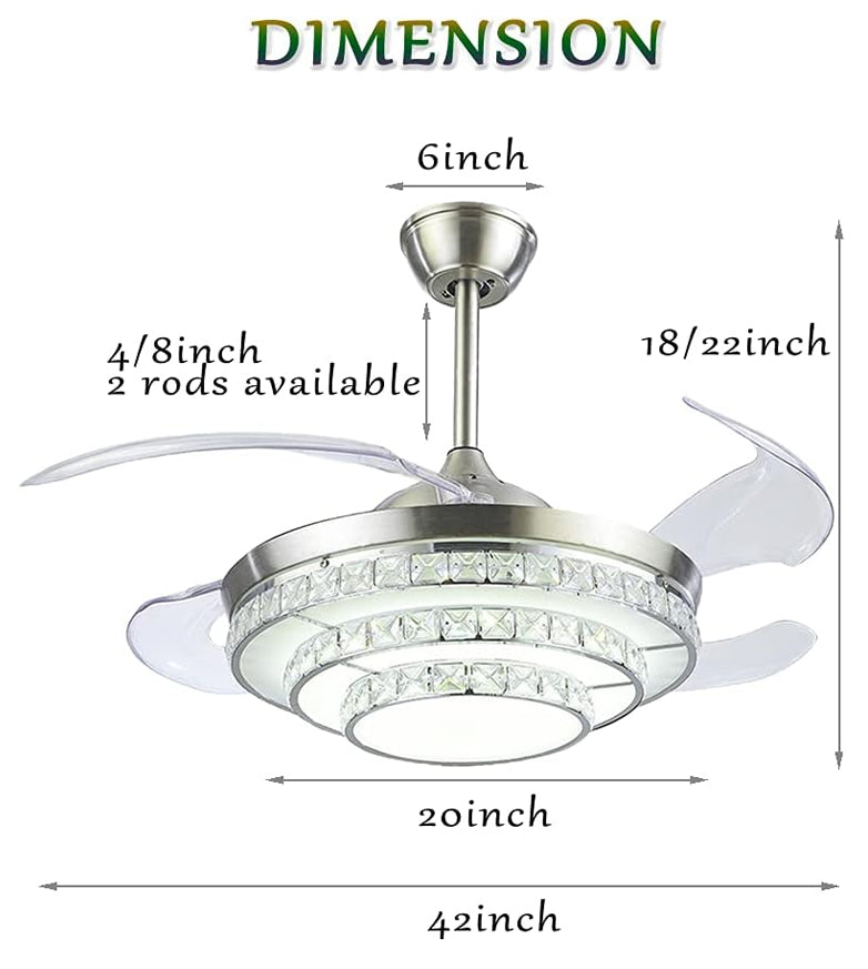 Modern Ceiling Fan with Retractable Blades