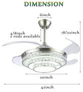 Modern Ceiling Fan with Retractable Blades