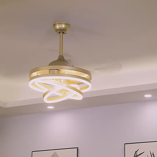 retractable chandelier fan