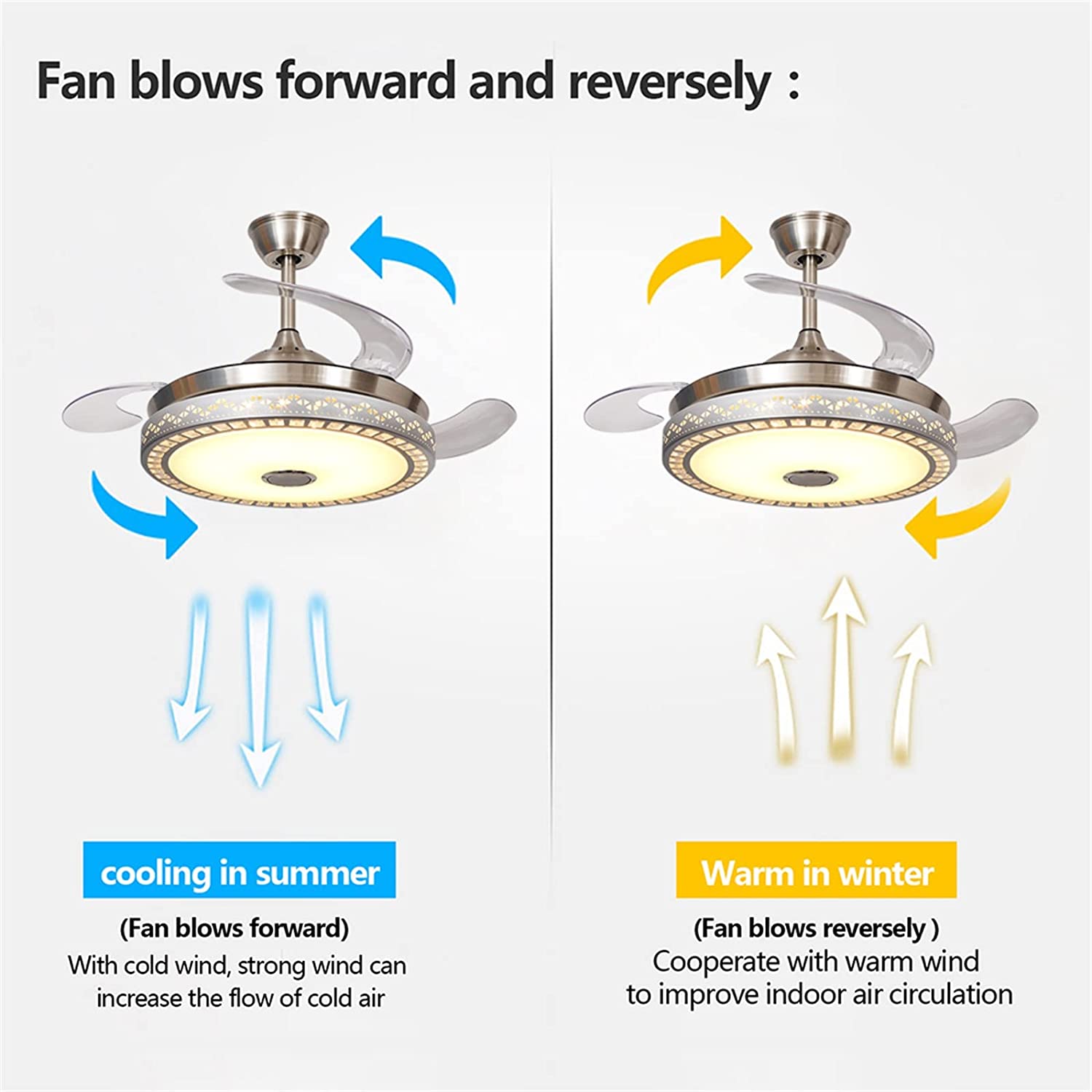 modern retractable ceiling fan bluetooth speaker
