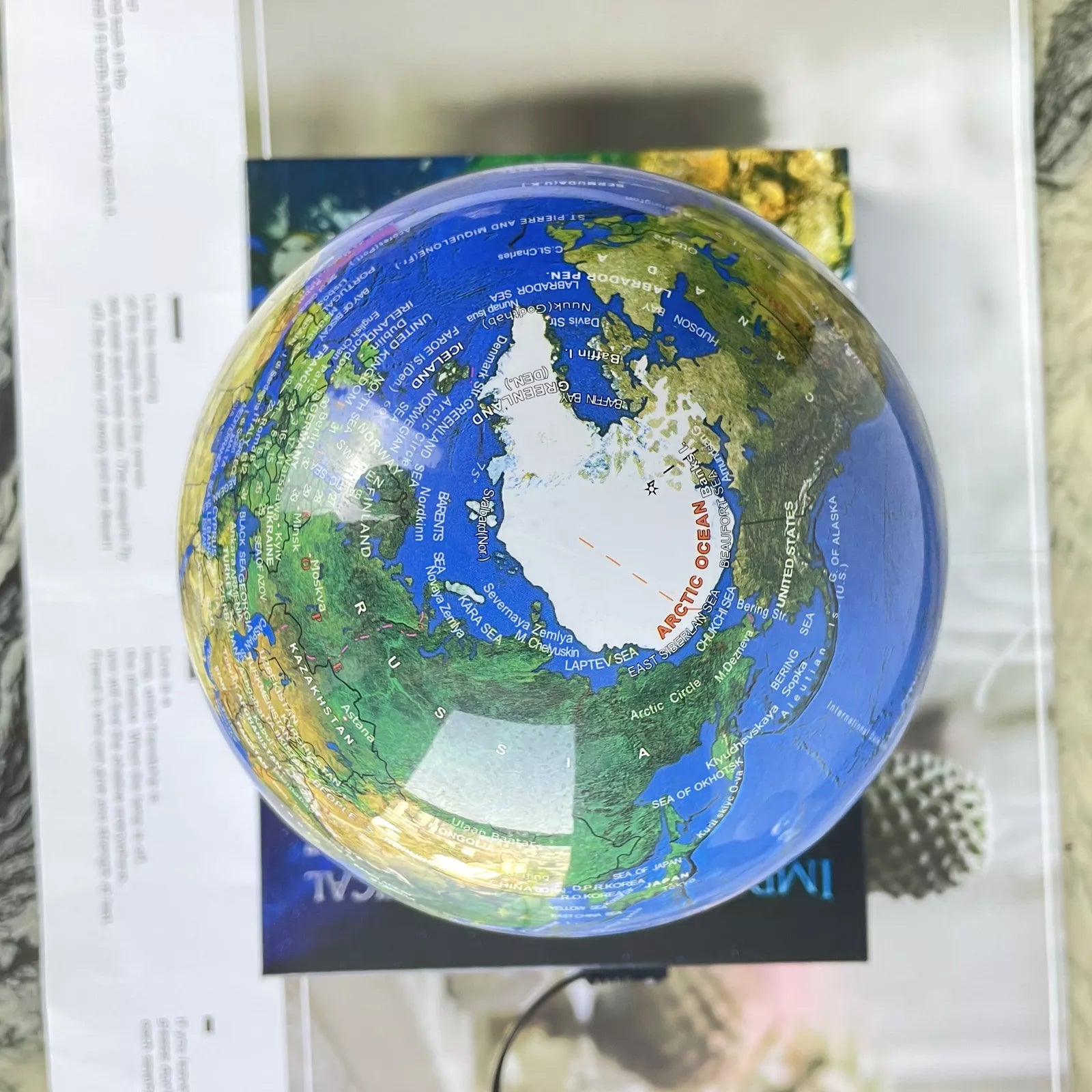 led magnetic levitating floating globe lamp