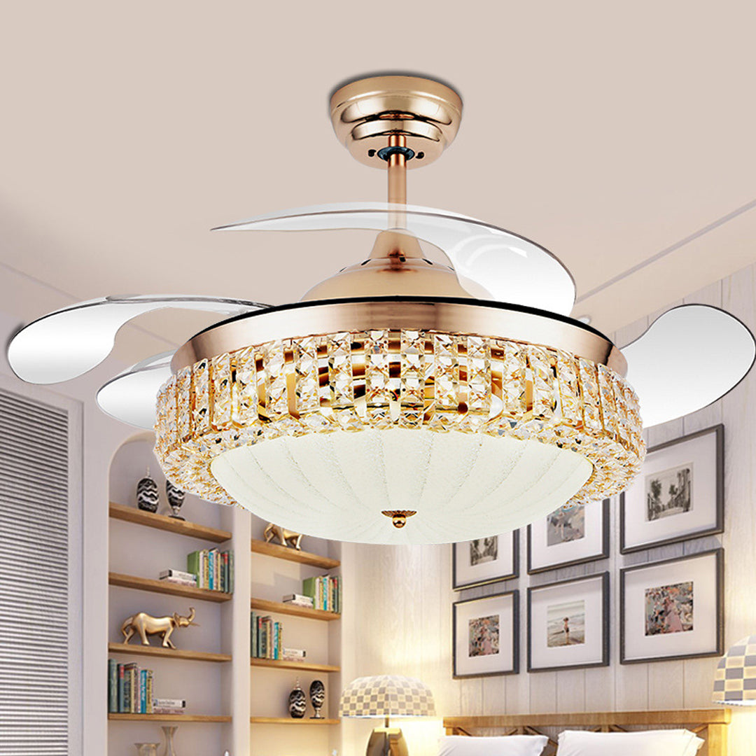 ceiling light with retractable fan