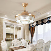 nordic style ceiling fan 3 color led light star design and retractable blades