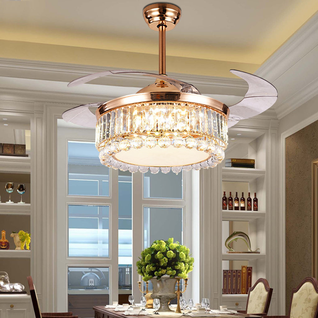 chandelier fan with retractable blades