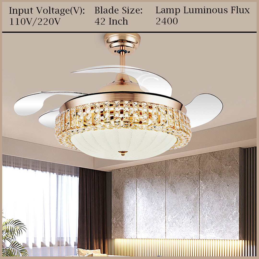 retractable ceiling fan with light and remote
