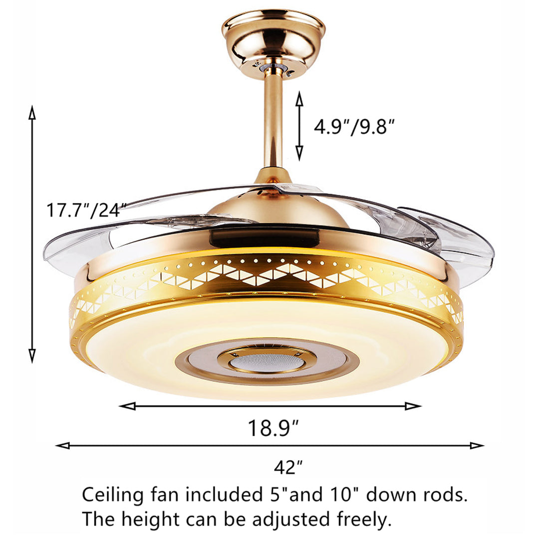 retractable fan light