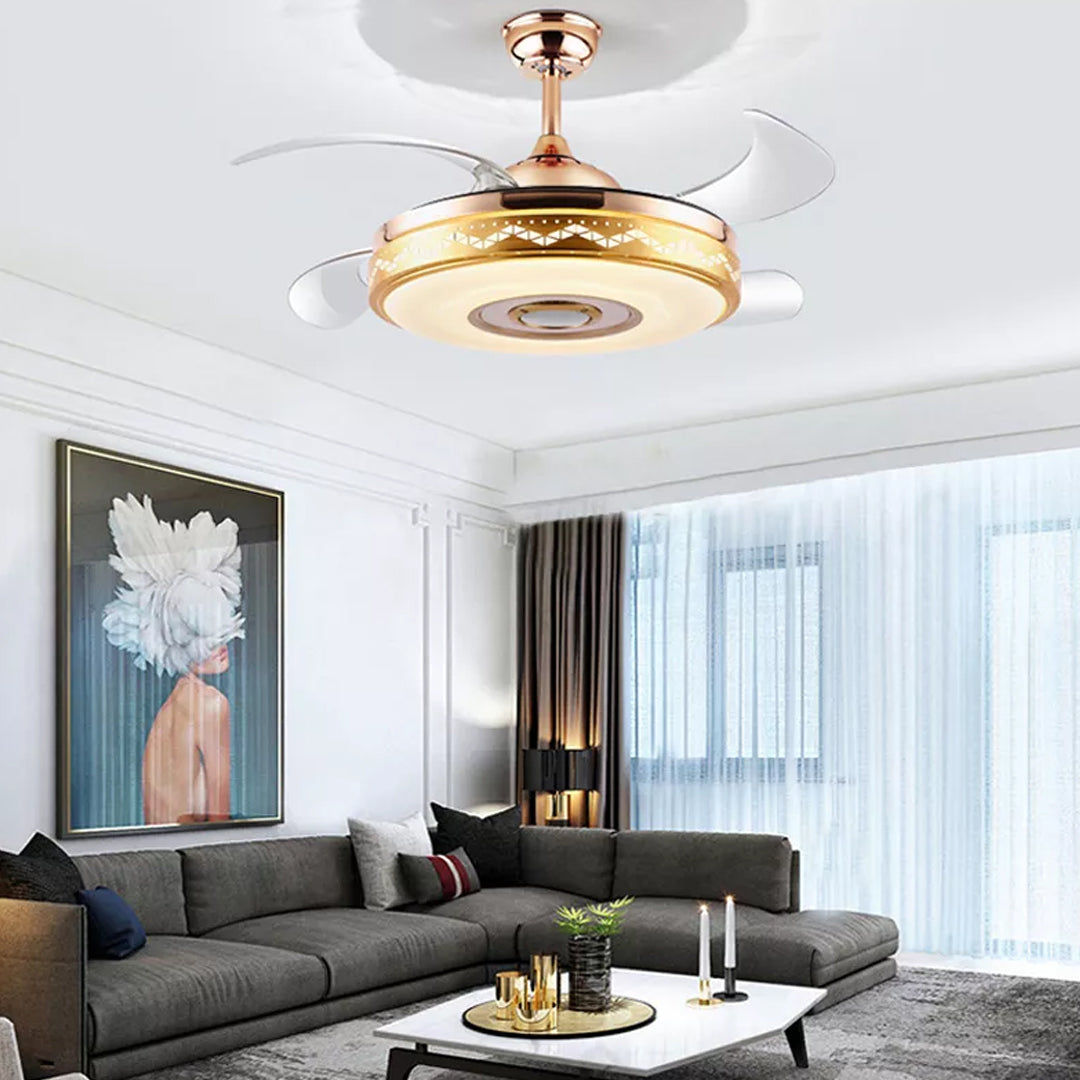 retractable ceiling fan chandelier
