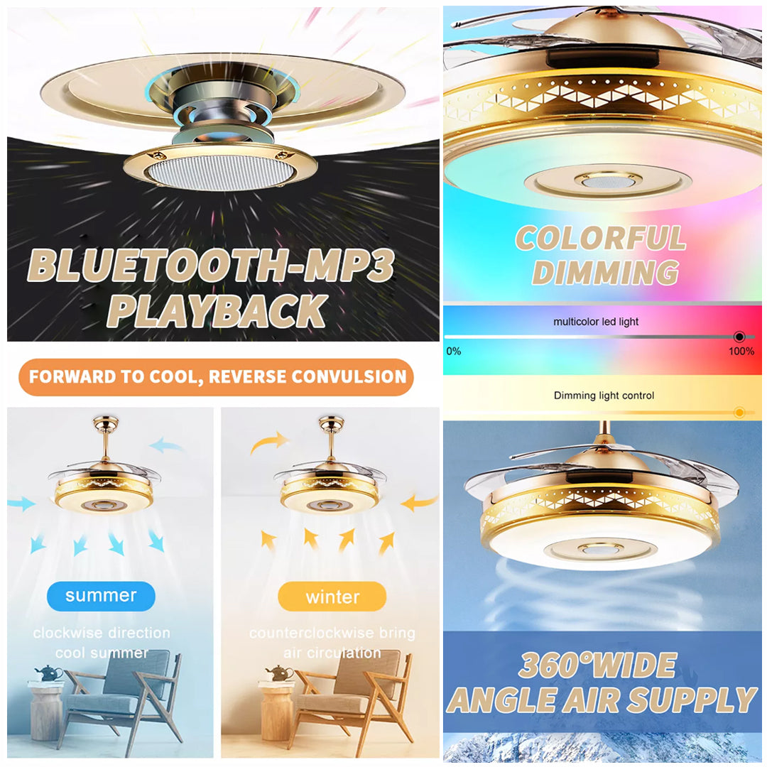 bluetooth retractable ceiling fan