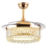 crystal ceiling fan with retractable blades