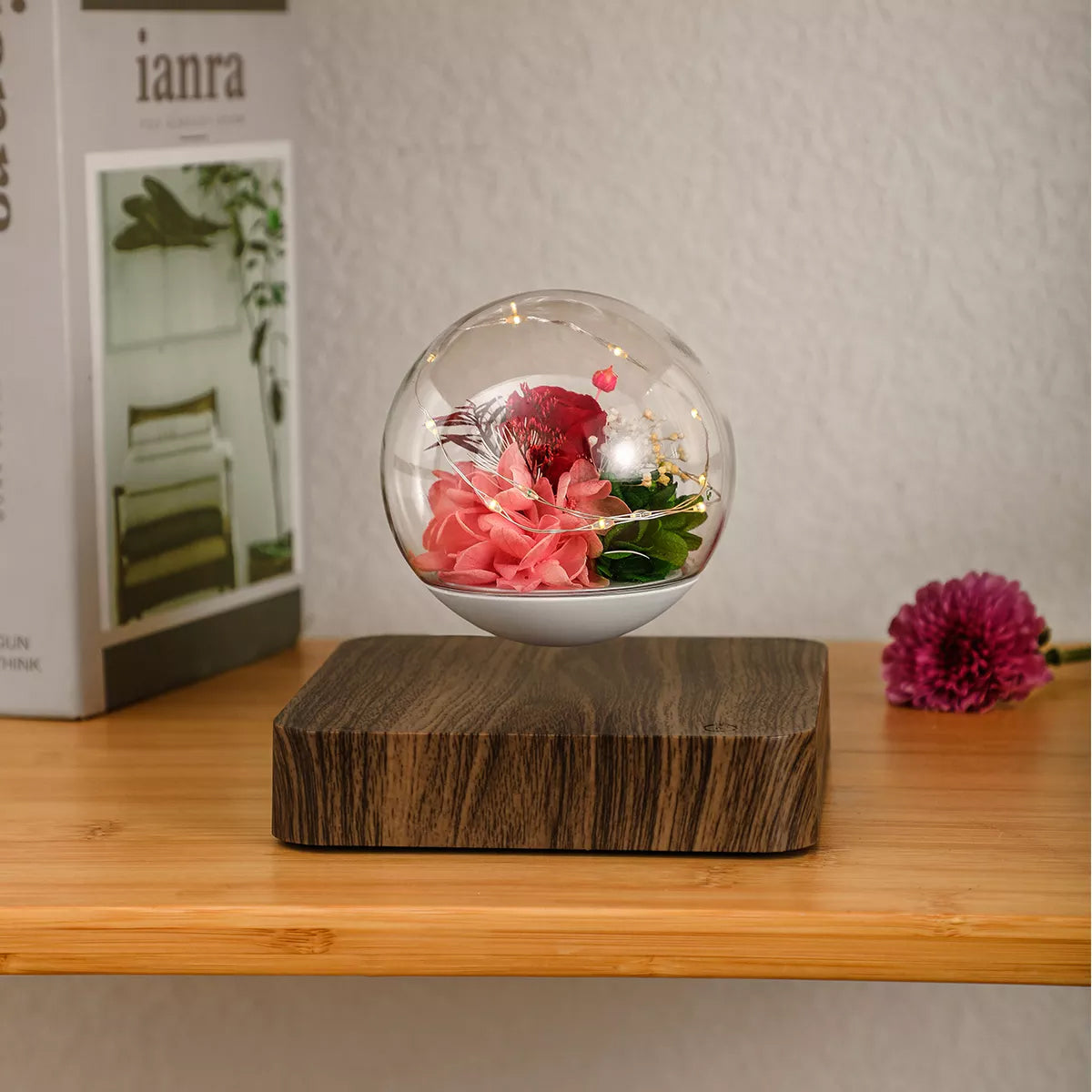 floating rose levitating lamp