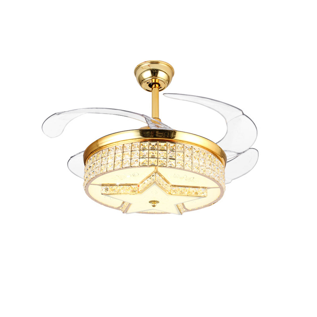 crystal ceiling fan with foldable blades