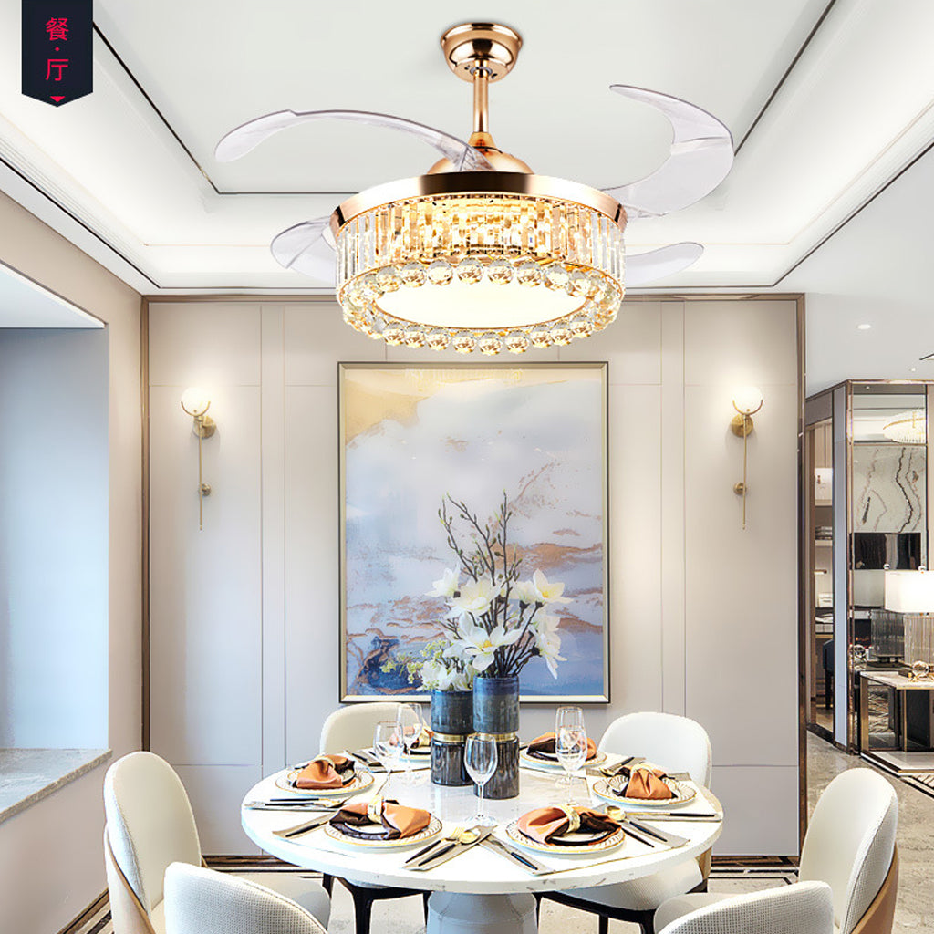 retractable chandelier ceiling fan