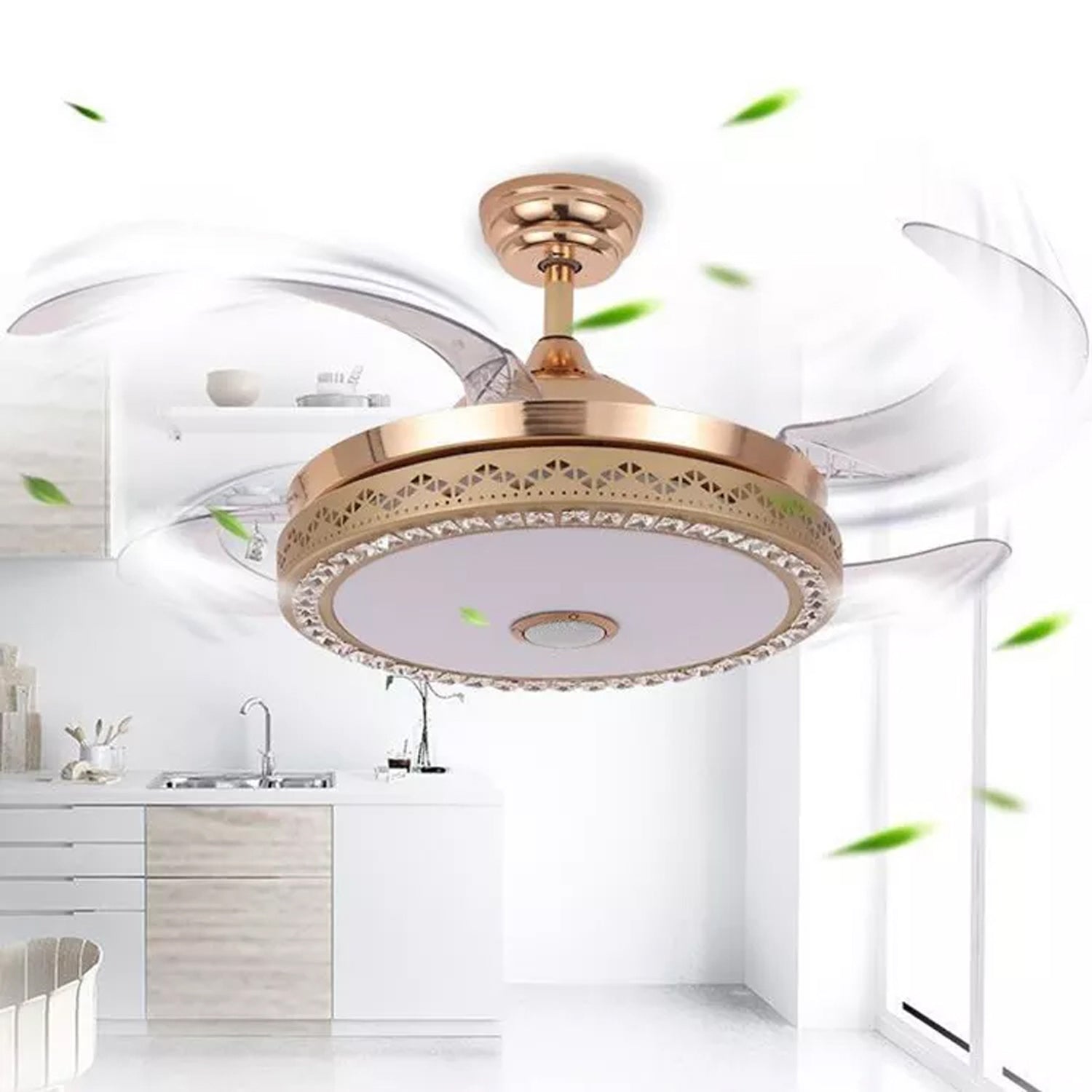 chandelier ceiling fan retractable blades