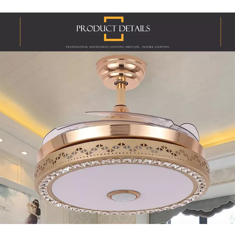 gold retractable ceiling fan