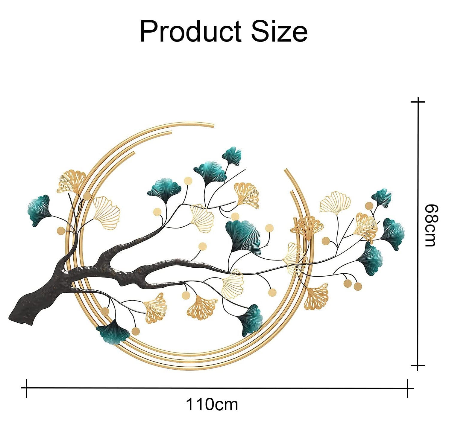3D metal wall art decoration ginkgo tree leaf shape handmade creativity - Exclusive Home Decorations