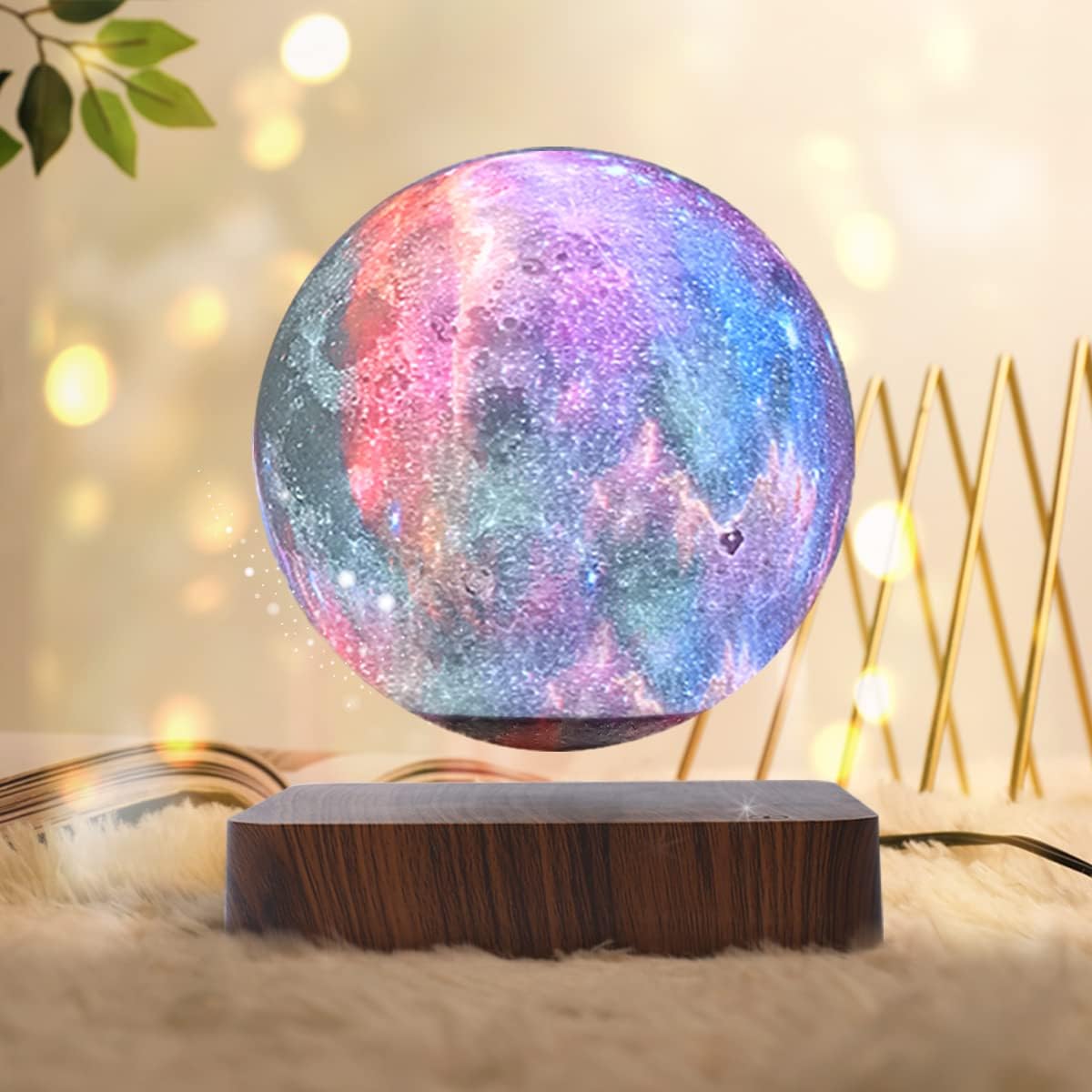 3D Moon Lamp with Magnetic Levitation