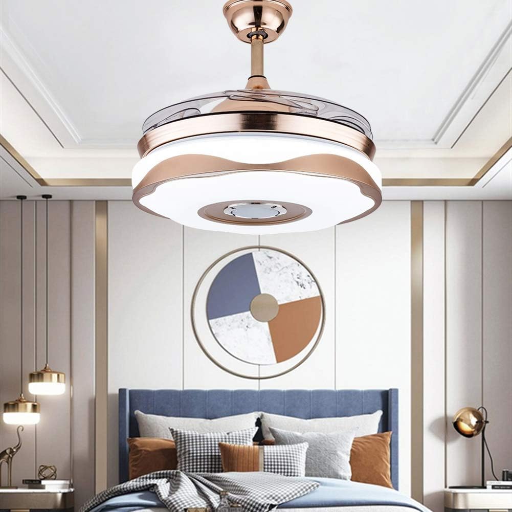 42-Inch Innovative Ceiling Fan: Elegance, Power, and Versatility with Retractable Blades and LED Light