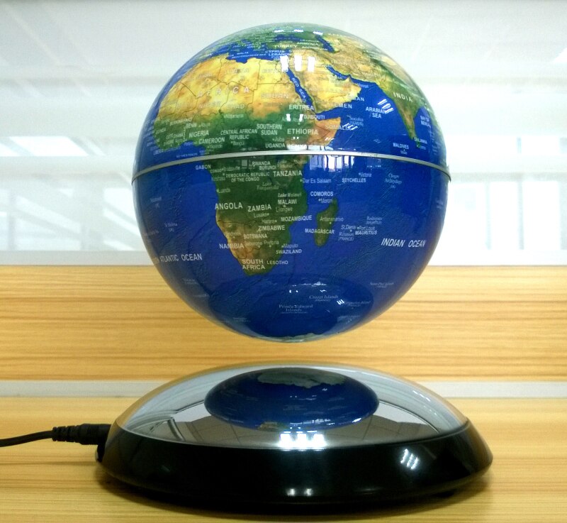 Levitating globe with LED light