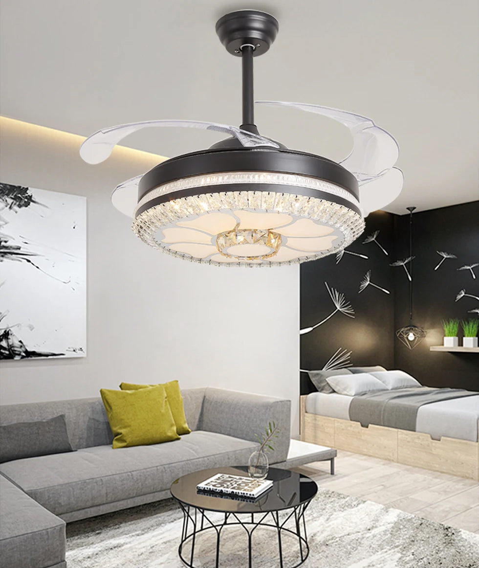 Ceiling Fan with Crystal Light