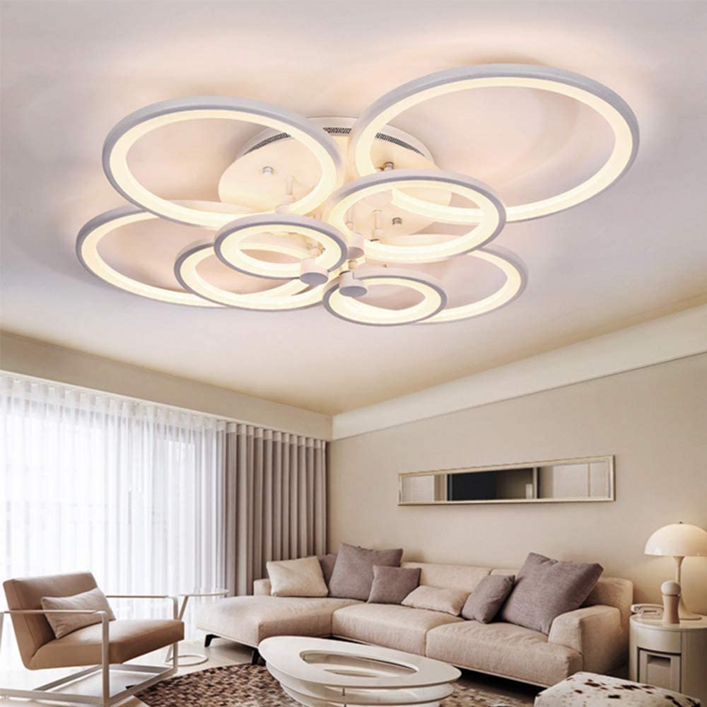 LED light lamp with 8 acrylic rings modern design – Exclusive Home ...