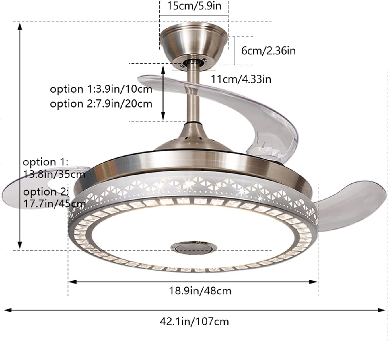 ceiling fan with invisible blades bluetooth speaker