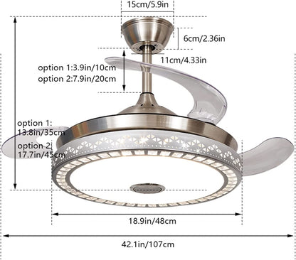 ceiling fan with invisible blades bluetooth speaker