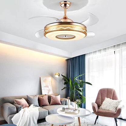 retractable ceiling fan with light and bluetooth speaker