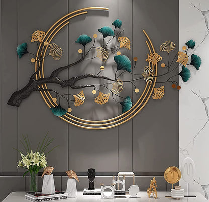 3D metal wall art decoration ginkgo tree leaf shape handmade creativity - Exclusive Home Decorations