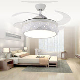 light with retractable fan